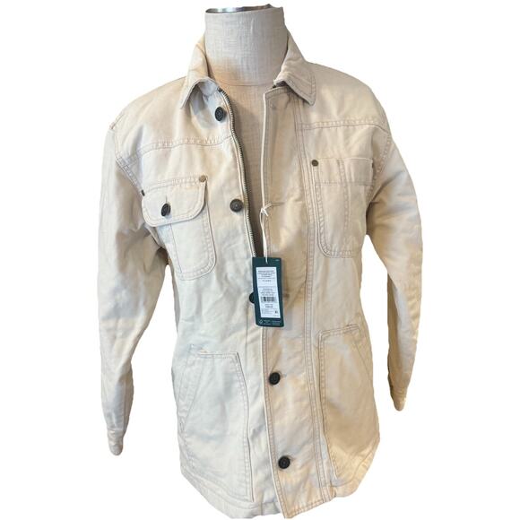 Alpine Design Women’s XS Quilted Chore Coat Natural Khaki Organic Cotton - Picture 13 of 13